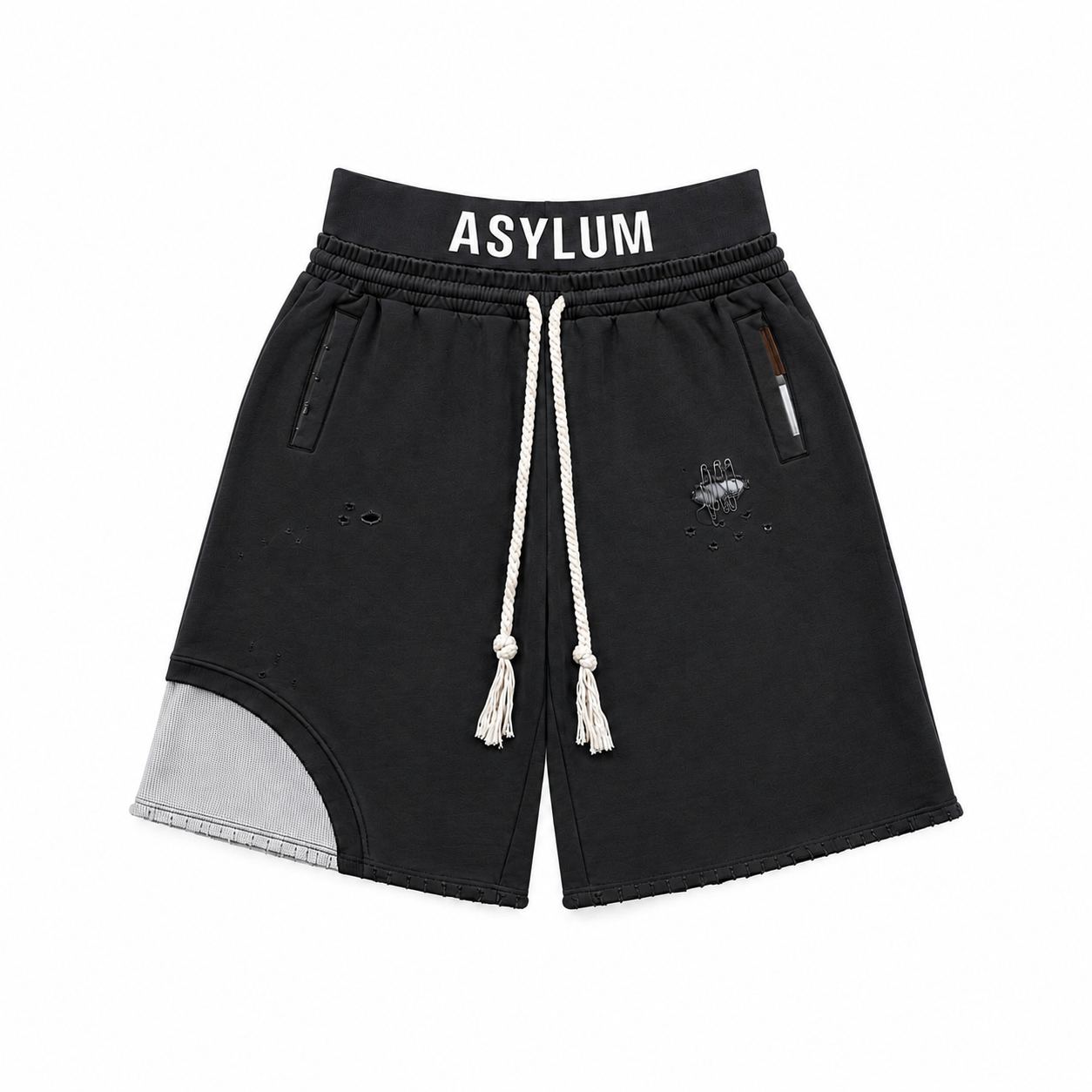 VINTAGE ASYLUM SHORTS (BLACK)