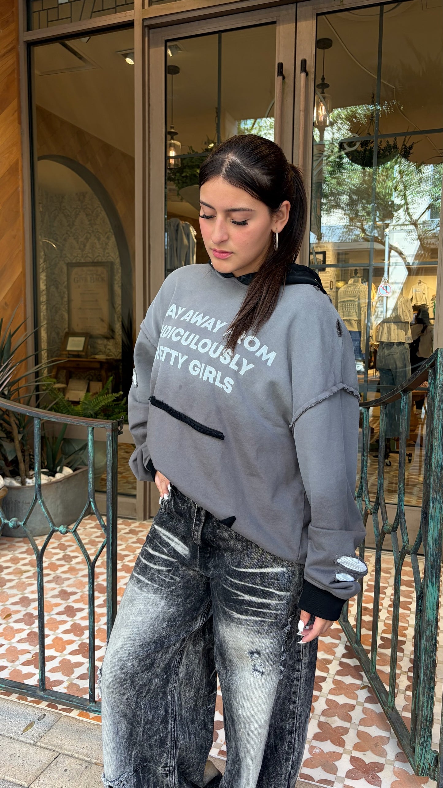 BLACK “STAY AWAY” HOODIE