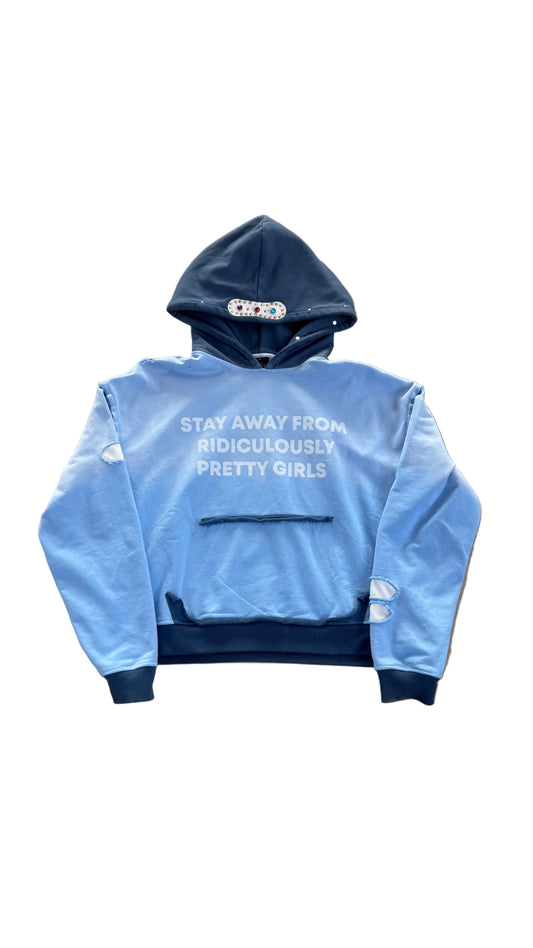 BLUE “STAY AWAY” HOODIE