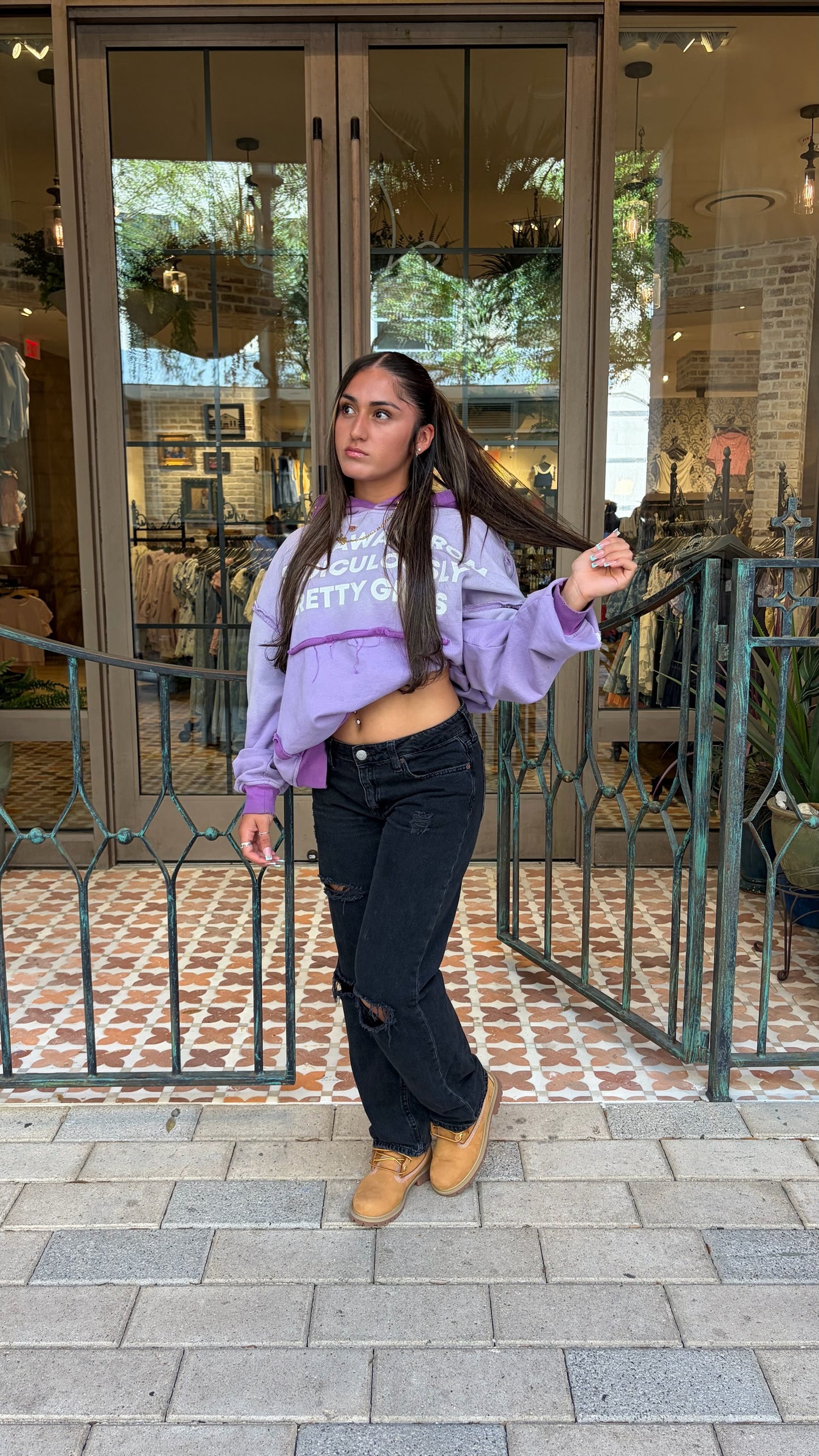 PURPLE “STAY AWAY” HOODIE