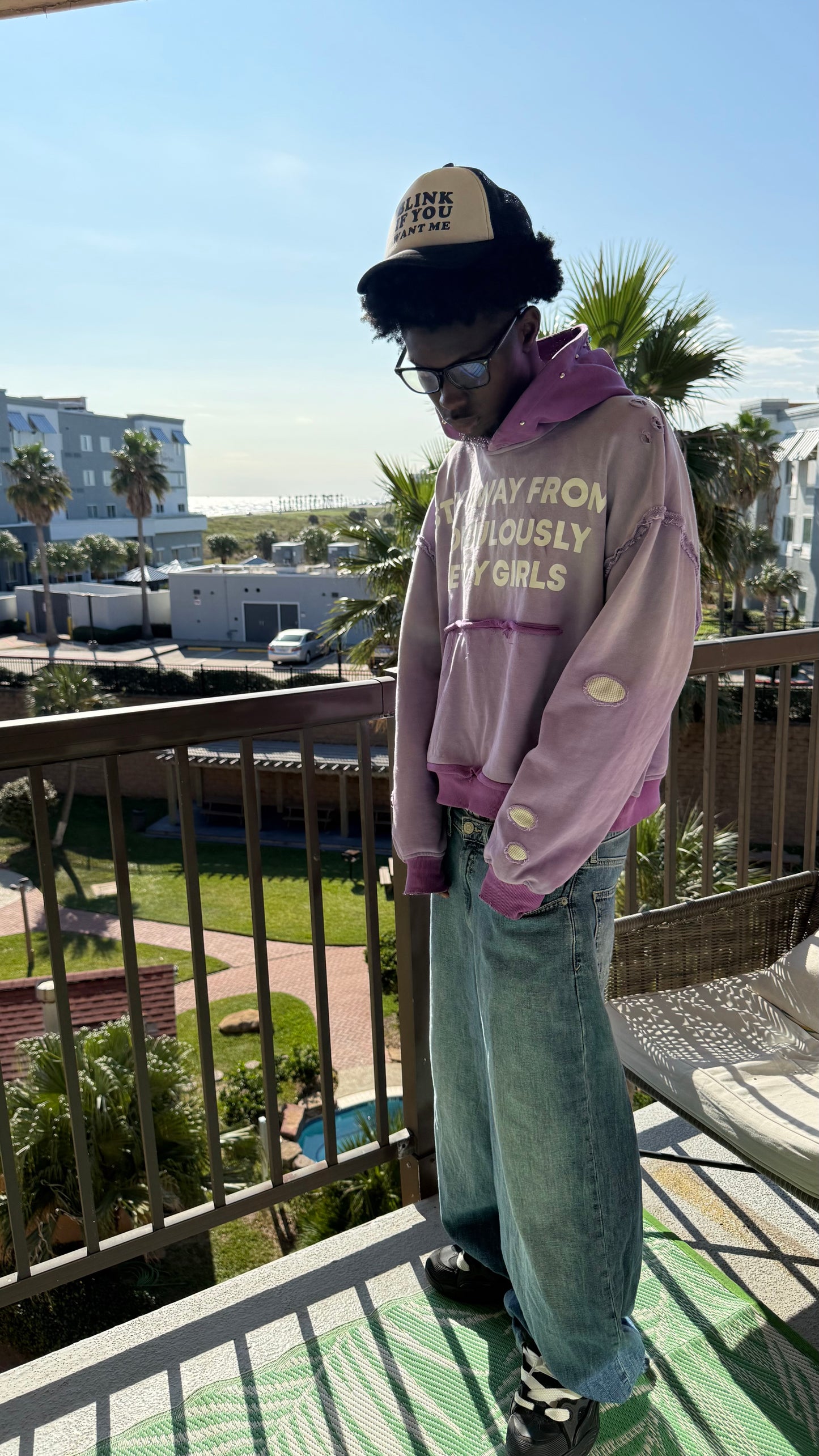PURPLE “STAY AWAY” HOODIE