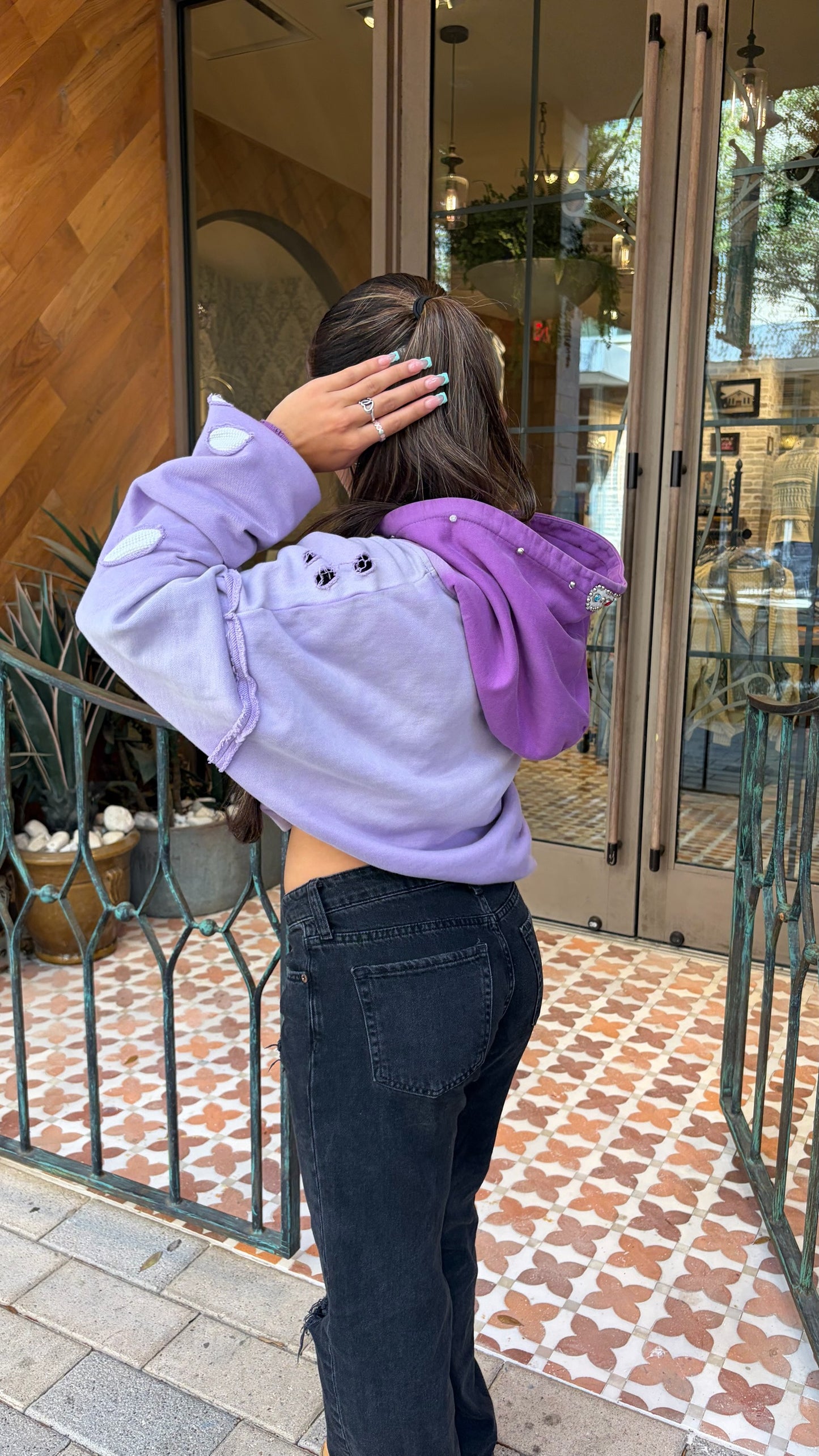 PURPLE “STAY AWAY” HOODIE