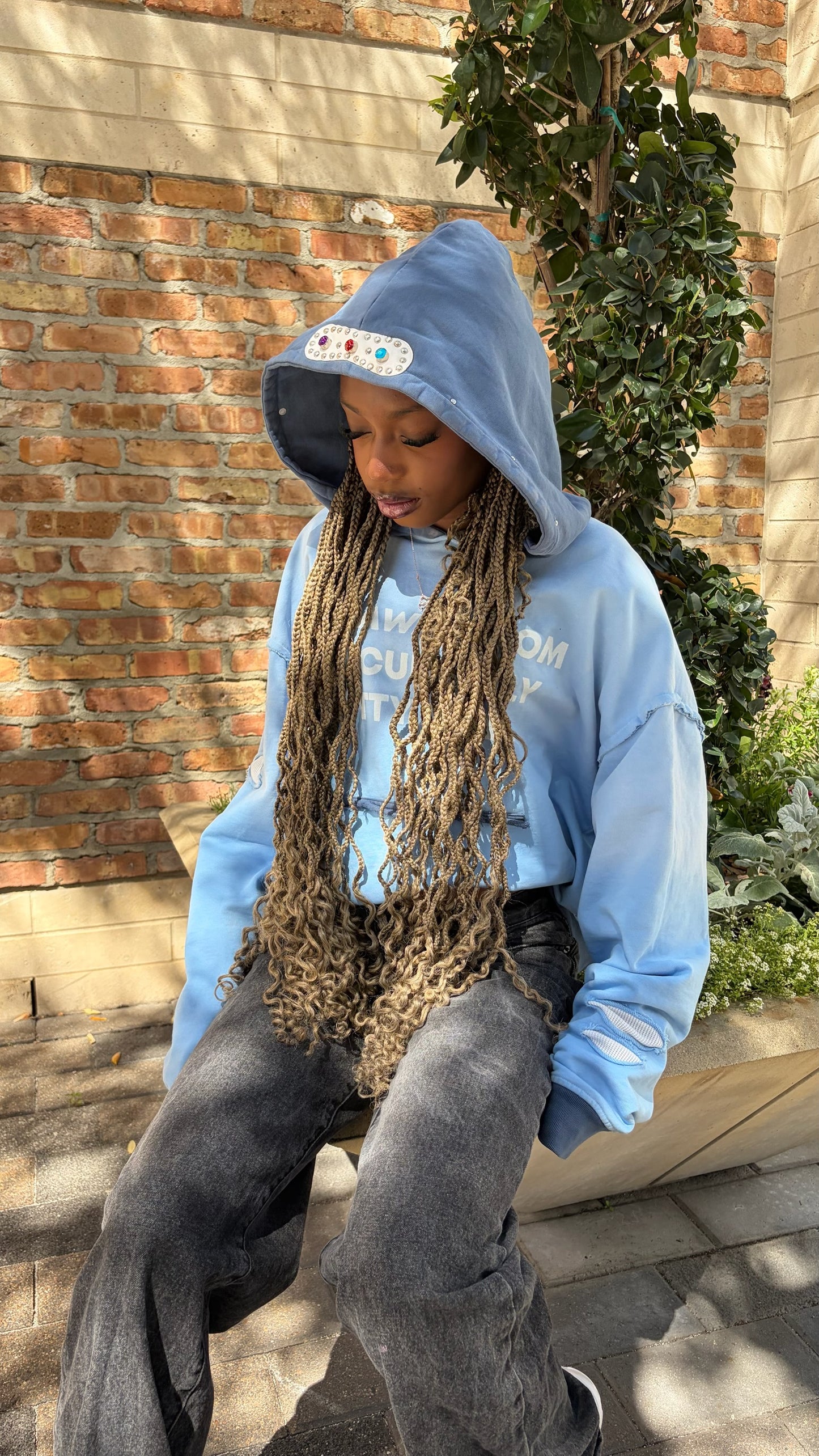 BLUE “STAY AWAY” HOODIE