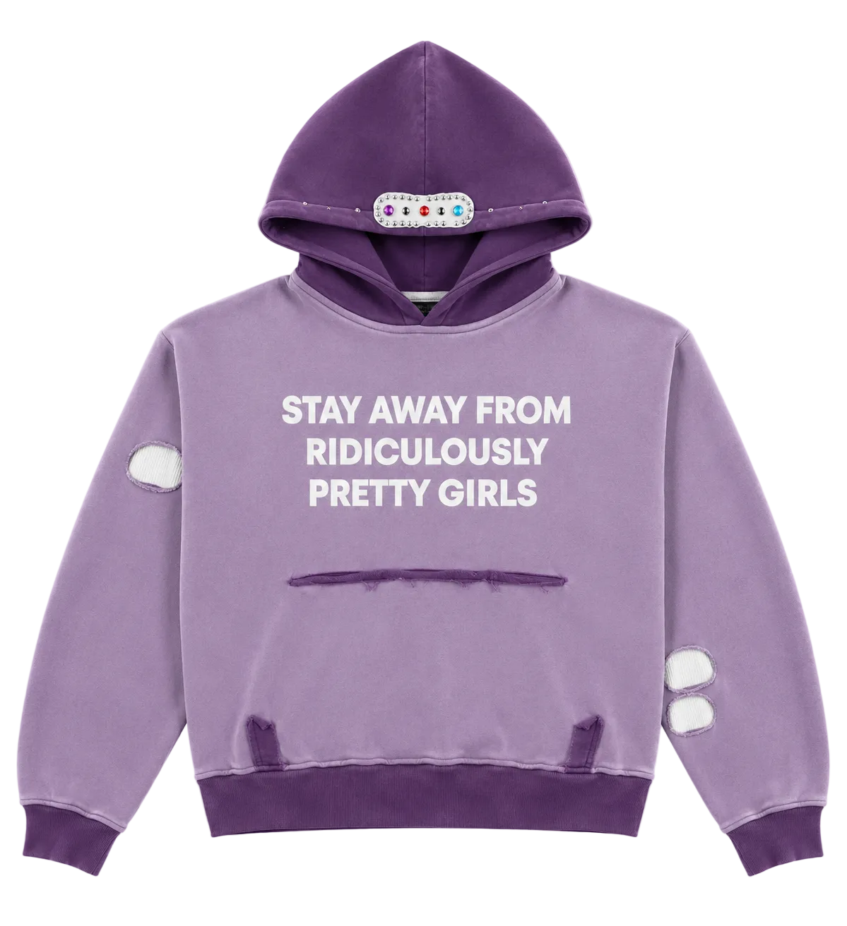 PURPLE “STAY AWAY” HOODIE